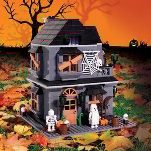 NovaBrix Ace Hardware Haunted House on a Halloween background
