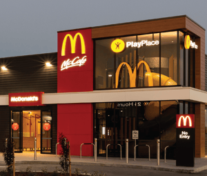 A photo of the exterior of a McDonald's restaurant
