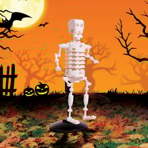 NovaBrix Ace Hardware Skeleton on a Halloween background