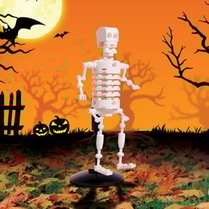 NovaBrix Ace Hardware Skeleton on a Halloween background